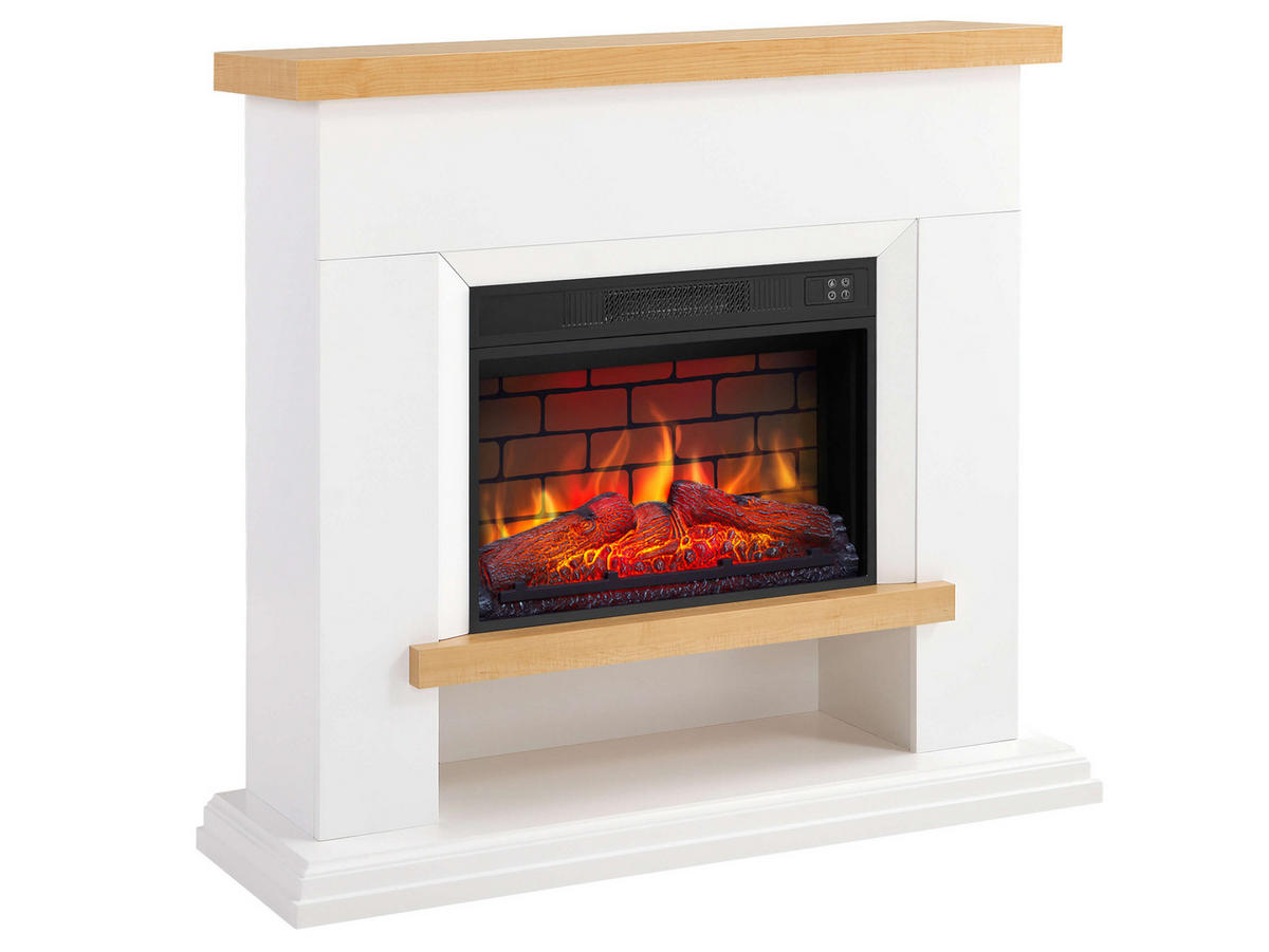 ELEKTROKAMIN Shelford AF23BS Weiß – Breite 96 cm, 3D-Flammeneffekt, LED-Beleuchtung, Heizfunktion - Weiß, Glas/Holzwerkstoff (114/104/31cm) - ArtiFlame