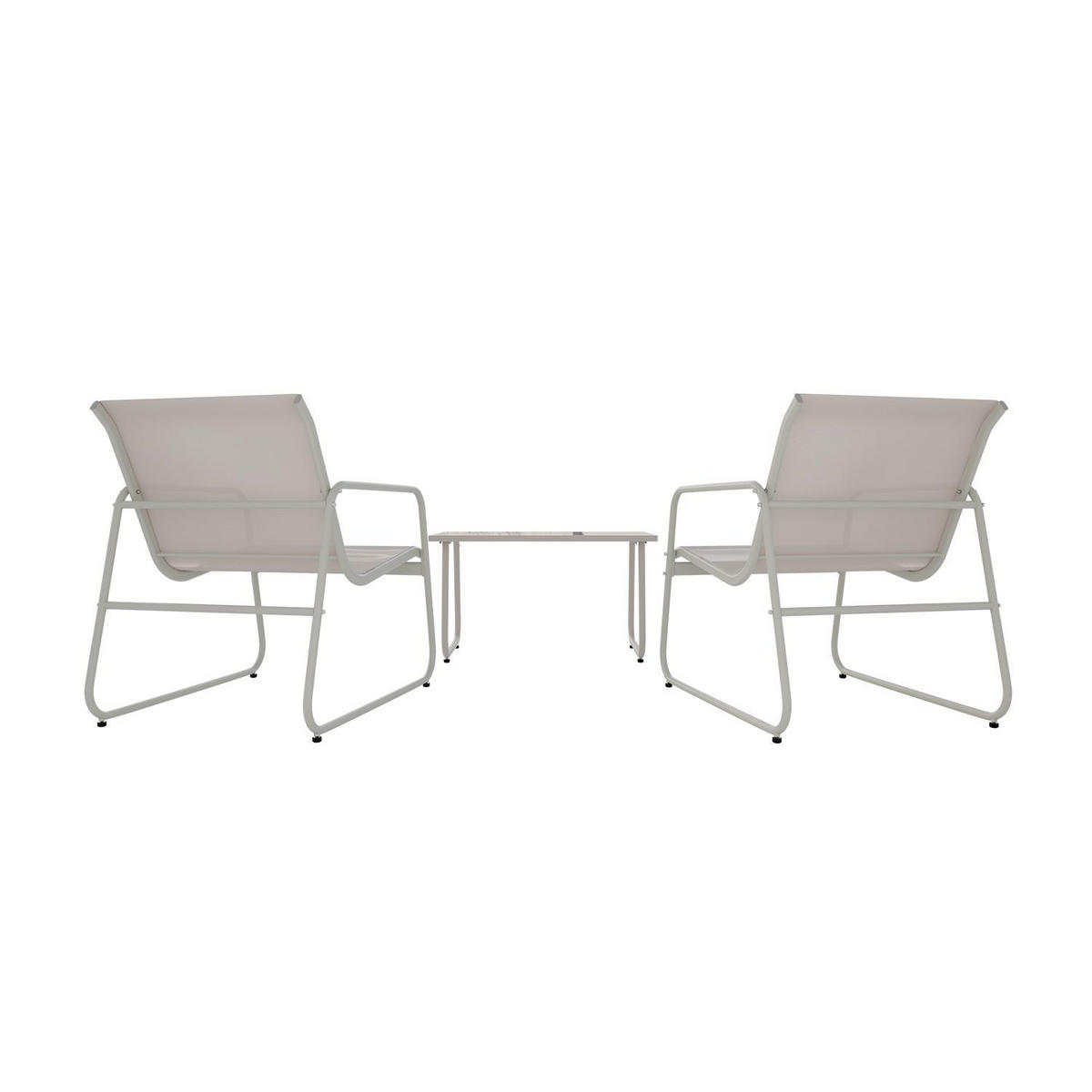 GARTENMÖBELSET Genua 4-tlg. Sand - Beige, Metall - Juskys