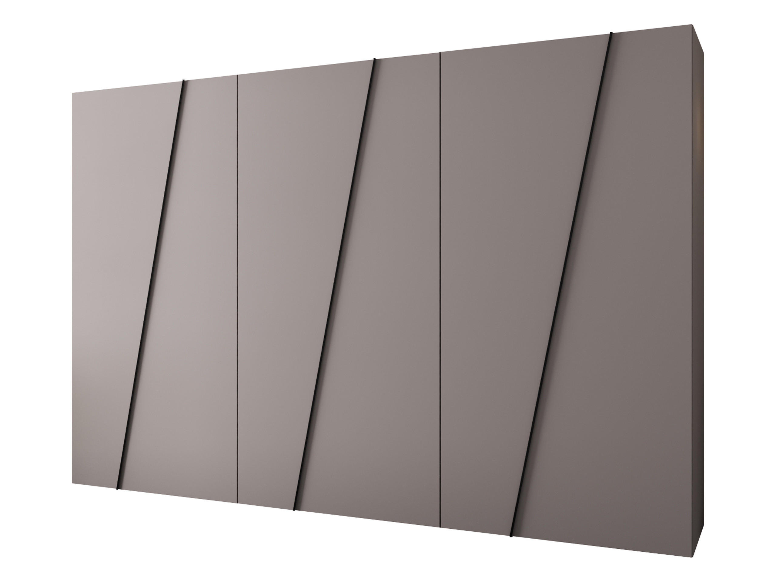 DREHTÜRENSCHRANK Zen 300 cm - Kaschmir/Schwarz, Holzwerkstoff/Kunststoff (300/202/50cm) - MIRJAN24