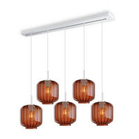 HÄNGELEUCHTE Velo 5-flammig Braun Ø 20cm - Braun/Weiß, Glas (20/20/20cm) - s.luce