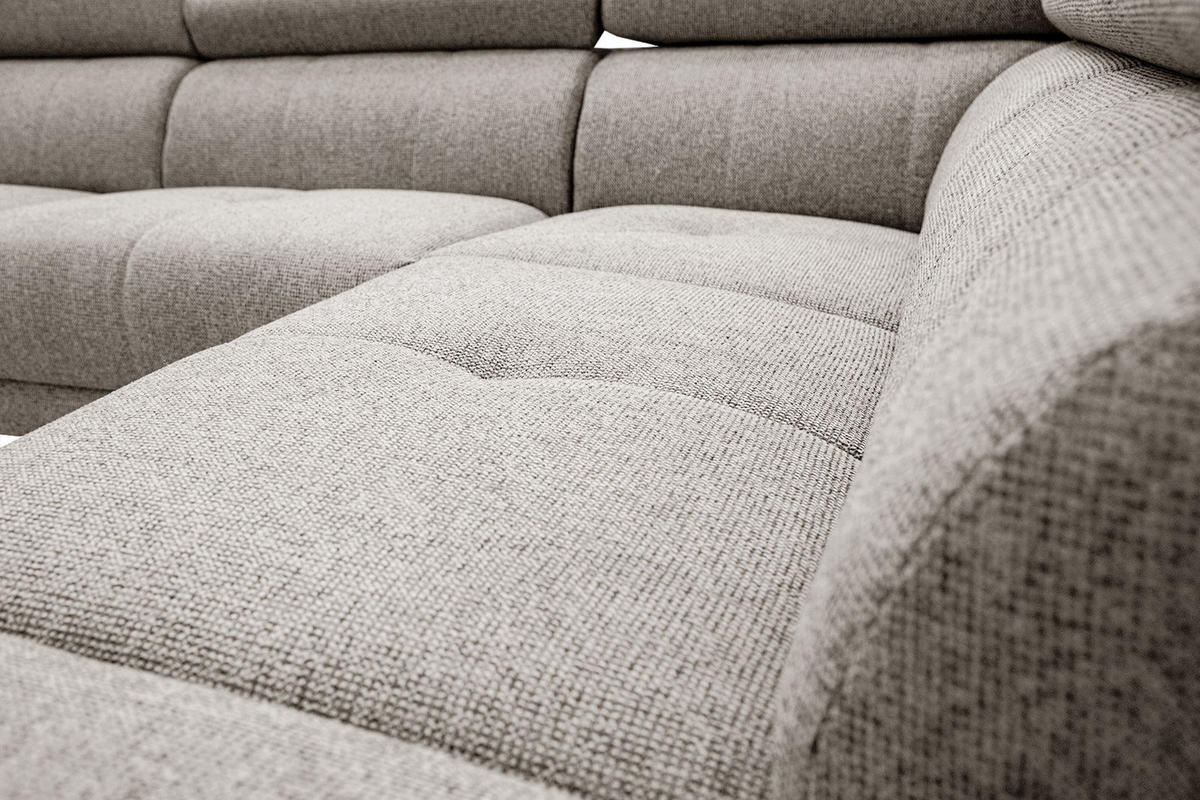ECKSOFA FIERO 5-Sitzer, taupe - Taupe/Schwarz, Holzwerkstoff/Textil (290/228cm) - Courtois Laville