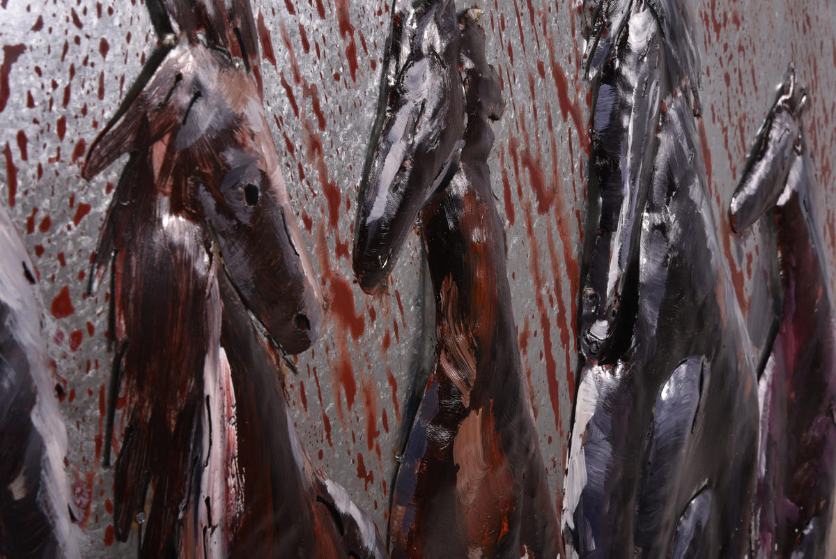 3D-METALLBILD Fury Stahl Grau 5x80x120cm - Grau, Metall (80/5cm) - DELUKE