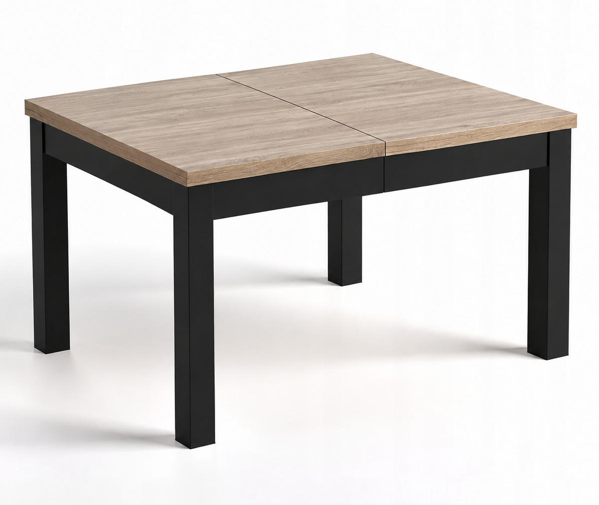 TISCH Schwarz Sonoma Eiche Ausziehbar 80/120x80 cm - Multicolor/Schwarz, Holzwerkstoff (120/80/76cm) - Sepro Meble