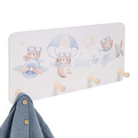 CUIER multicolor 4-cârlige 20x40 cm - multicolor, compozit lemnos/lemn (40/20/5.5cm) - Relaxdays