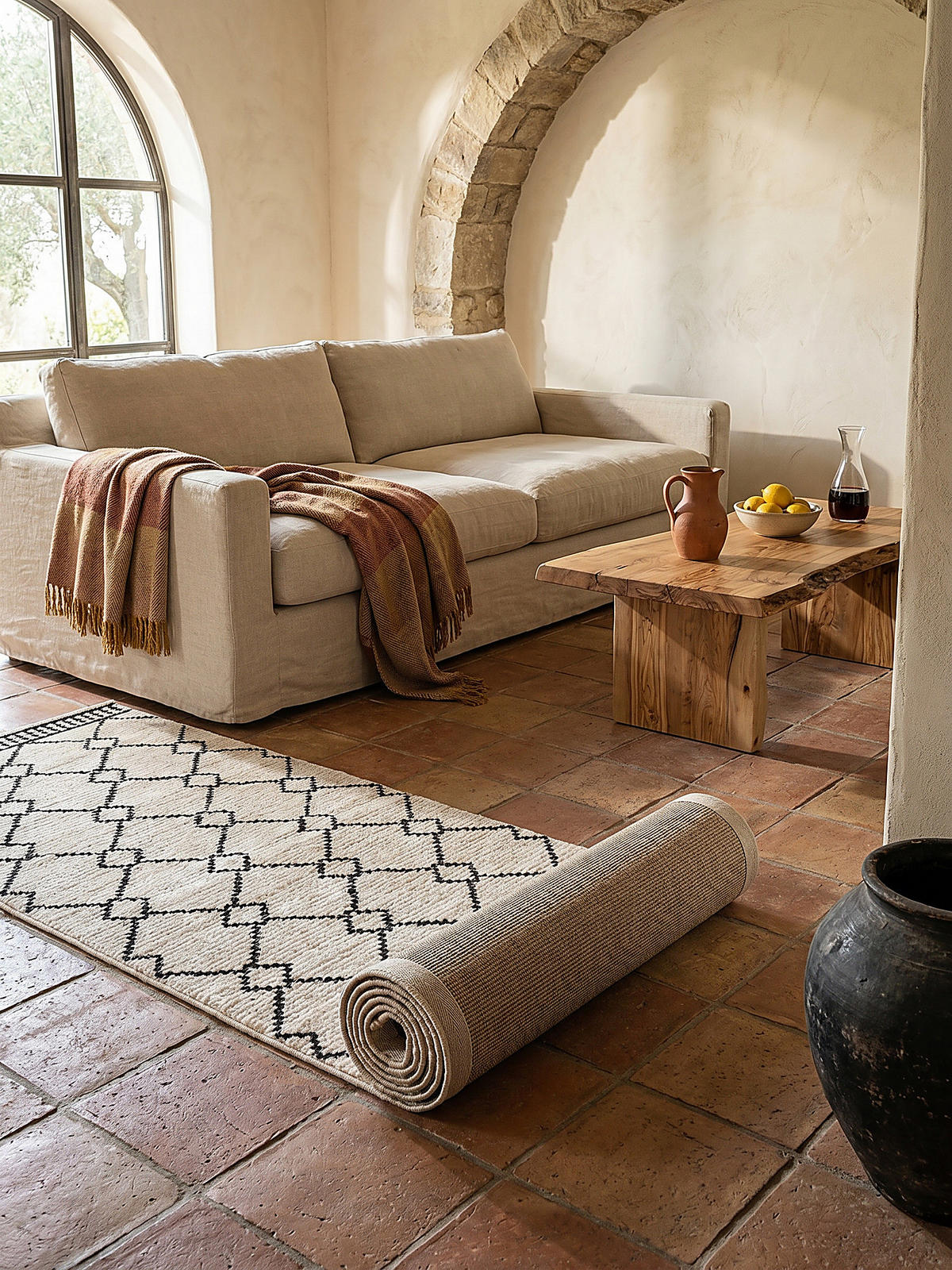 KURZFLORTEPPICH PERRAN, im Berber-Stil, Weiß, 80 x 230 cm - Weiß, Textil (80/230cm) - KADIMA DESIGN