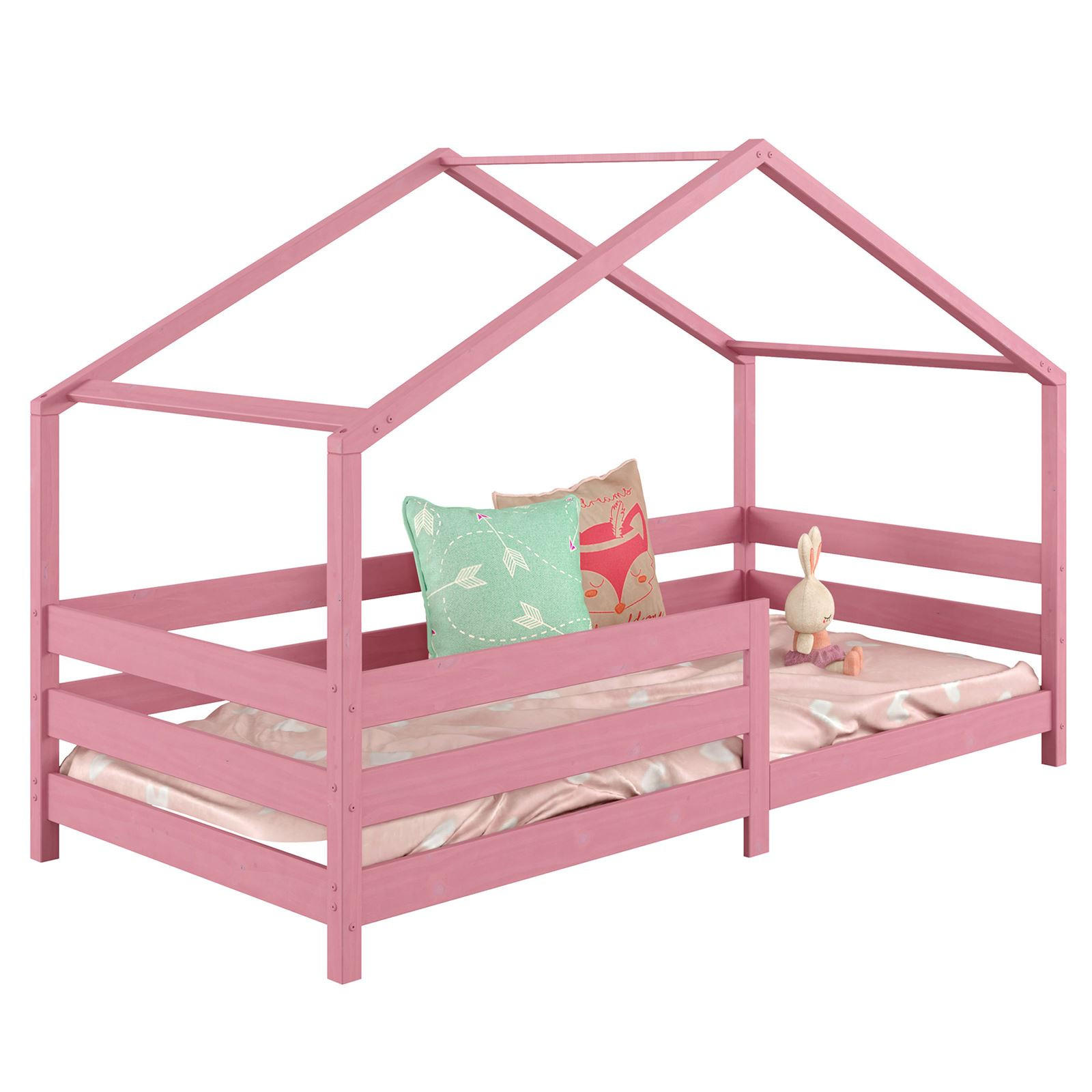 HAUSBETT RENA 90x200 cm - Rosa, Holz (96/138/206cm) - IDIMEX
