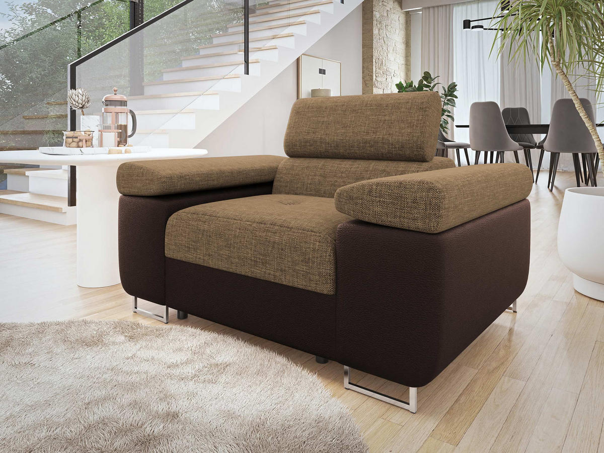 SESSEL Torezio - Braun, Holz/Textil (134/90/102cm) - MIRJAN24