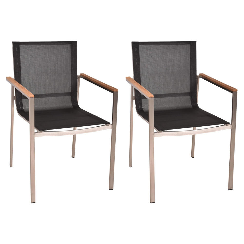 GARTENSTUHL 2er Set Rita Stapelstuhl - Braun, Holz (58/86/55cm) - DELUKE