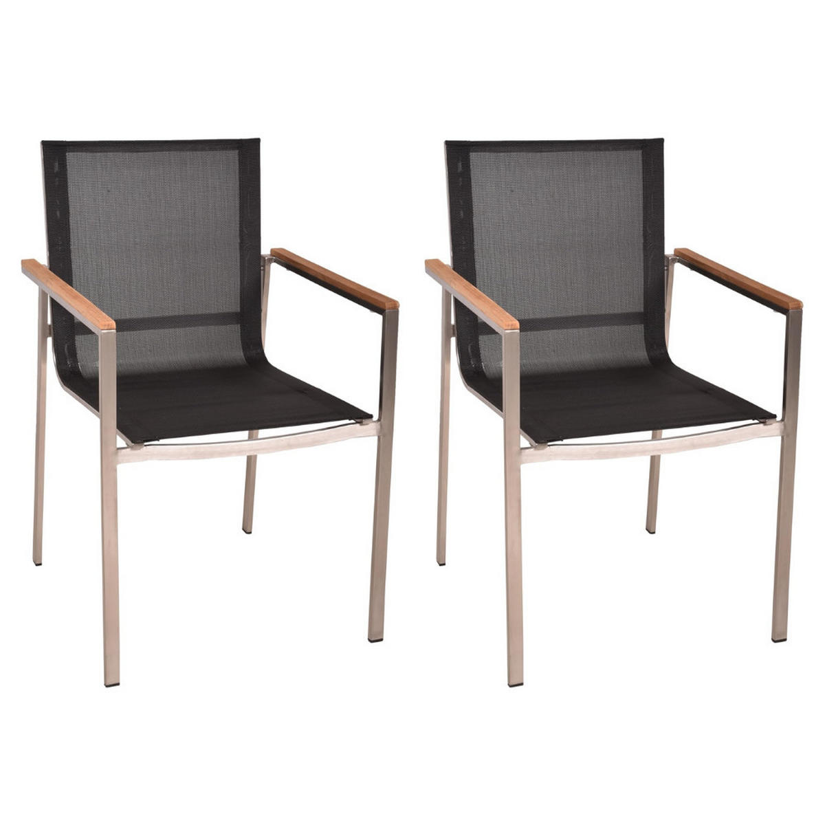 GARTENSTUHL 2er Set Rita Stapelstuhl - Braun, Holz (58/86/55cm) - DELUKE