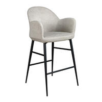 BARHOCKER aus hellgrauem Stoff - Hellgrau, Textil/Metall (56/96/55cm) - ANGEL CERDA