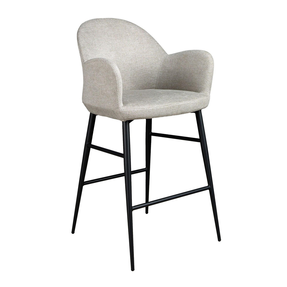 BARHOCKER aus hellgrauem Stoff - Hellgrau, Textil/Metall (56/96/55cm) - ANGEL CERDA