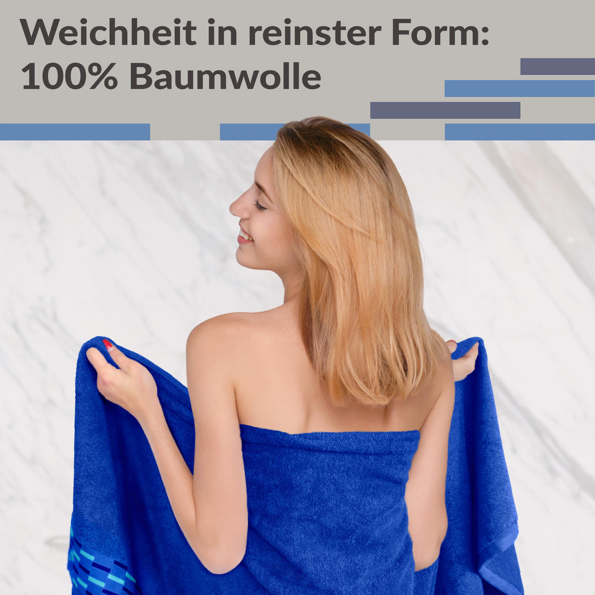 SAUNATUCH Lugano Königsblau 80x200 cm - Dunkelblau, Textil (80/200cm) - Lashuma