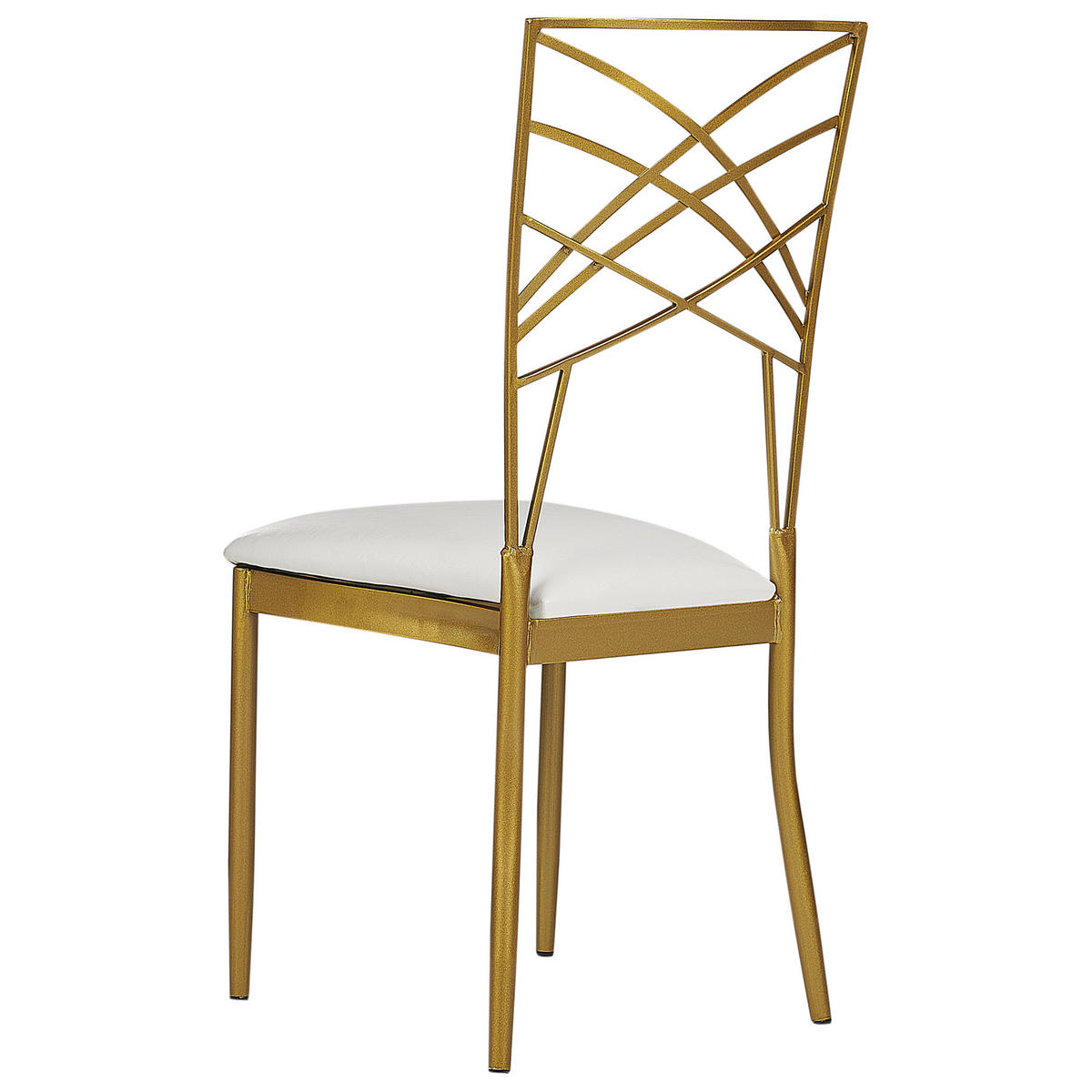 BANKETTSTUHL 2er-Set Gold Girard - Goldfarben/Weiß, Metall (41/91/42cm) - Beliani