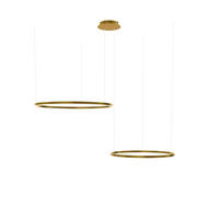 LED-HÄNGELEUCHTE 2er Ring Gold Ø 100 | 80cm - Goldfarben, Metall (1.3/100/3.3cm) - s.luce
