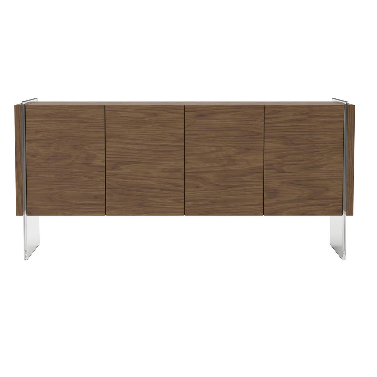 SIDEBOARD Sideboard aus Nussbaum und gehärtetem Glas 170/43/77 cm - Transparent/Walnussfarben, Glas/Holz (170/77/43cm) - ANGEL CERDA