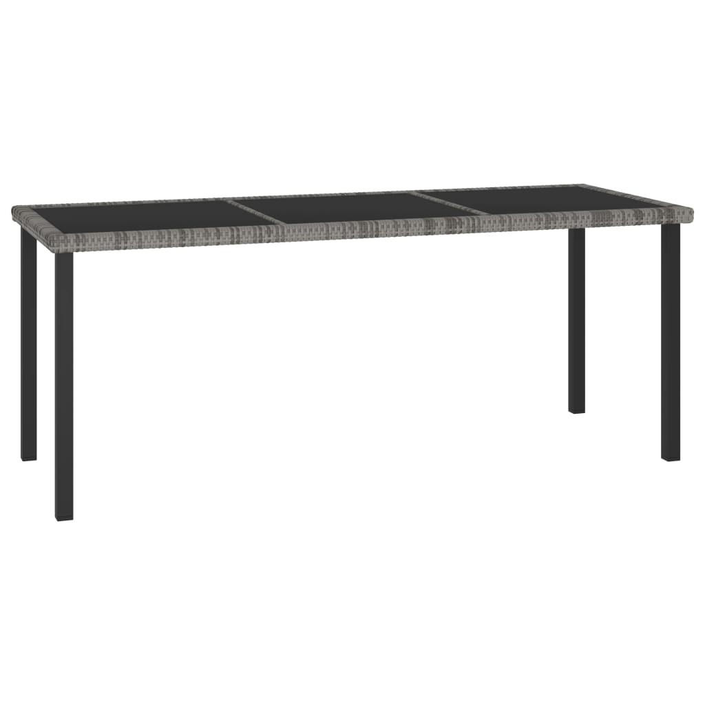 GARTEN-ESSTISCH Grau 180/70/73 Cm Poly Rattan - Grau, Kunststoff (180/70/73cm) - vidaXL