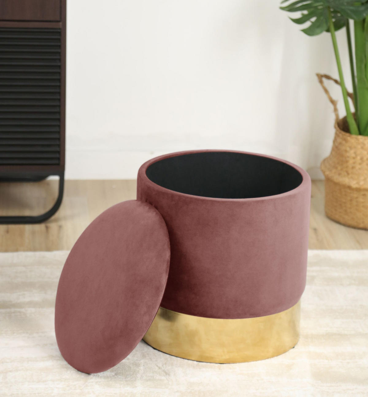 SITZHOCKER GOLDEN, Rosa, B39 x H40 - Pink, Holz (39/40/39cm) - Milordbikes