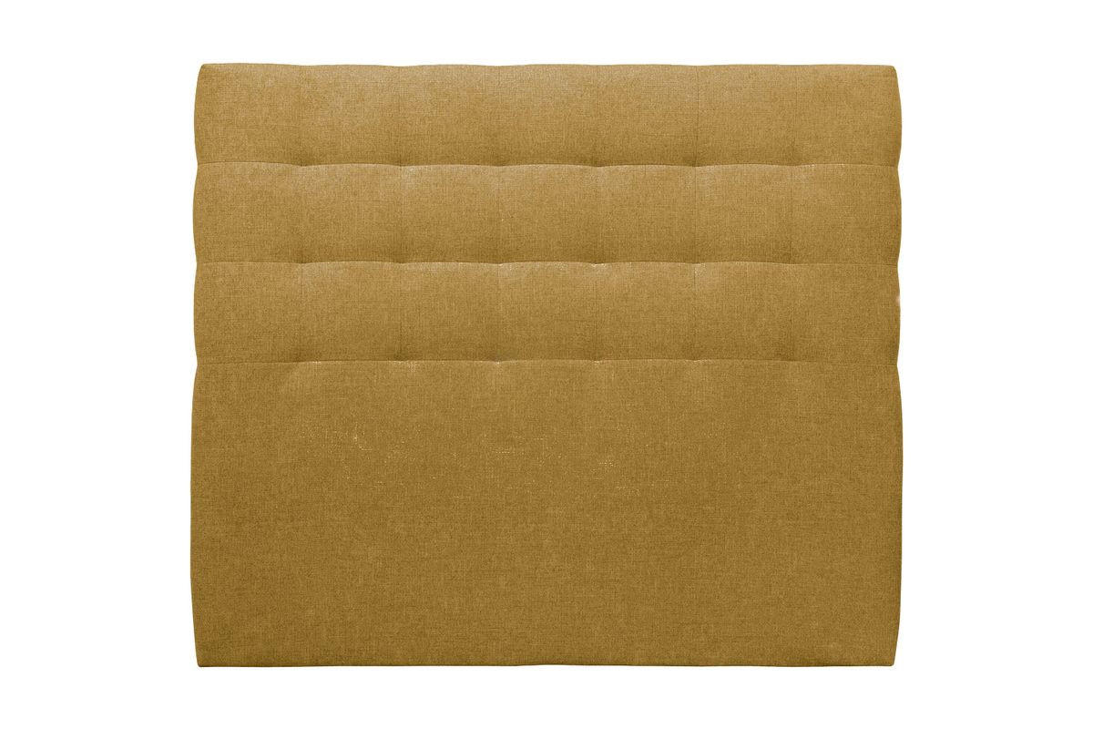 KOPFTEIL gepolstert - Gesteppt – gelber Stoff - 135 cm - Gelb/Beige, Karton/Holz (135/120/10cm) - Sommeil de Plomb