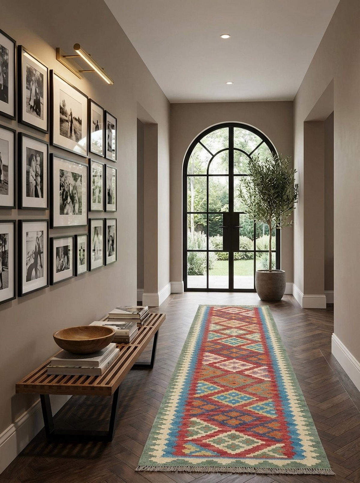 HANDWEBTEPPICH Kelim Gashgai Rot 202/55 cm Schurwolle - Rot, Textil (55/202cm) - Looma