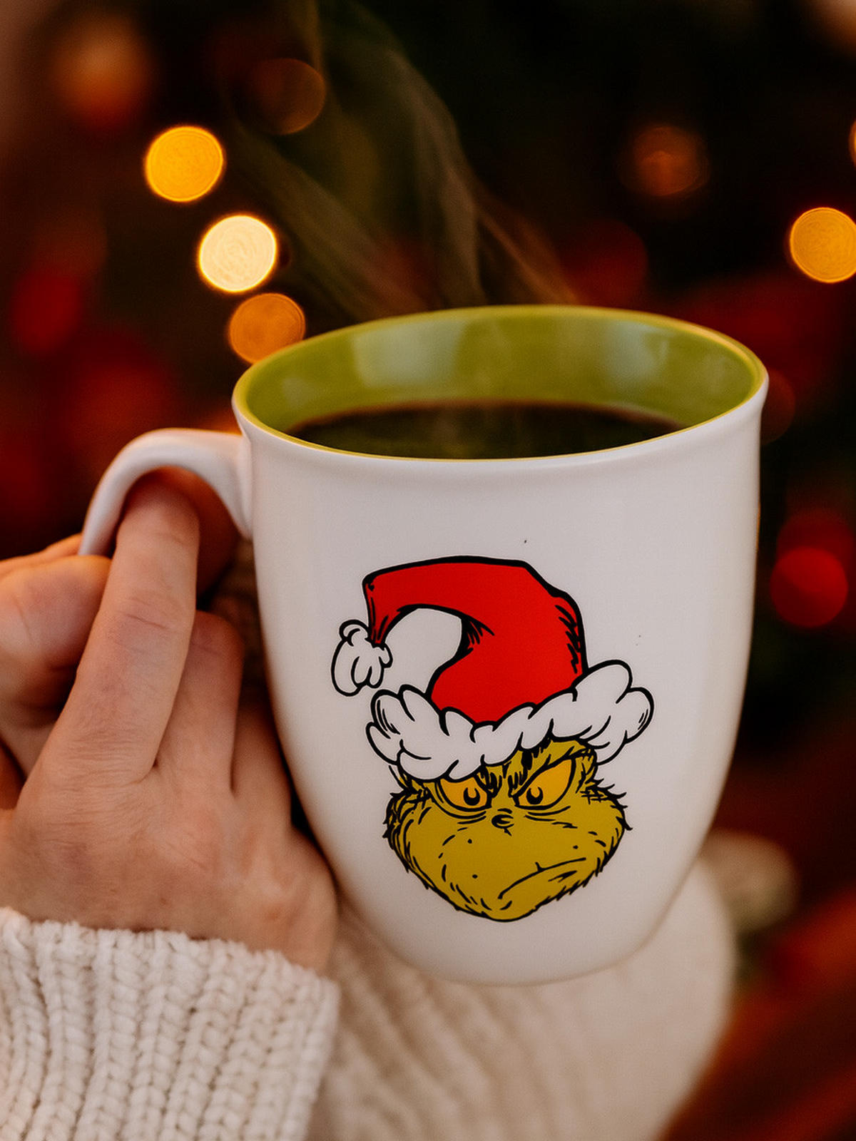 KAFFEEBECHER The Grinch Weiß/Grün 350 ml - Grün, Keramik (0.35L) - United Labels