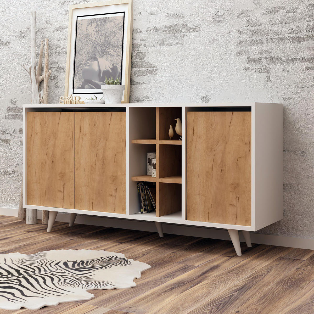 BUFFETSCHRANK prava Braun - Braun, Holz (40/86/140cm) - Habitat Garten