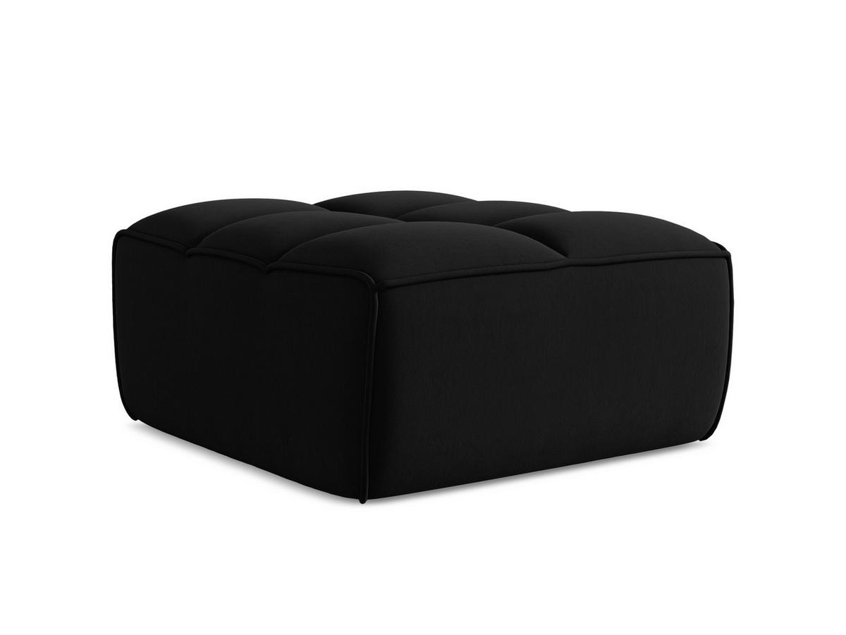 POUF Samt Stoff Schwarz - Schwarz, Kunststoff/Textil (80/43/93cm) - Makamii