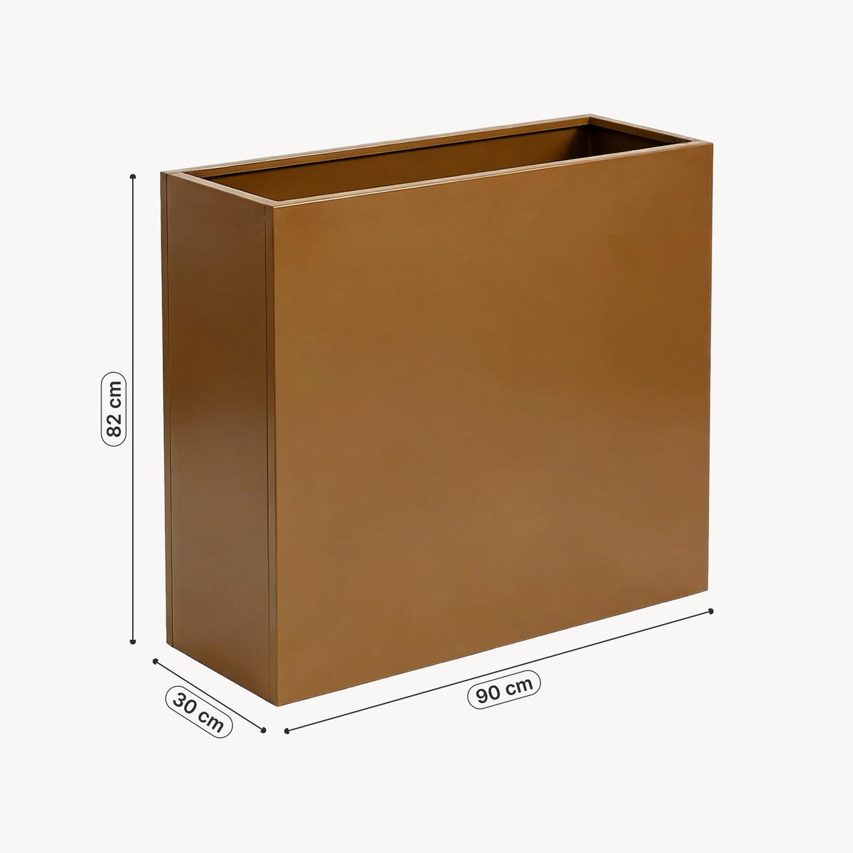 KVETINÁČ Vaargel - hnedá, kov (90/82/30cm) - casa.pro