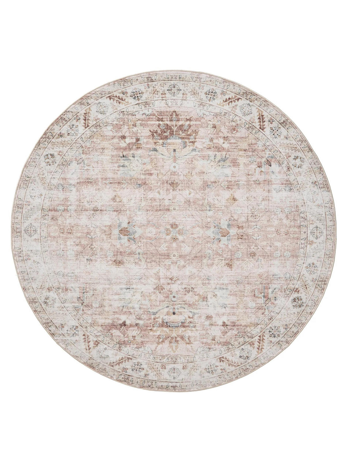 PRATELNÝ koberec George Růžová ø 120 cm - růžová, plast/umělá hmota (120/120cm) - benuta