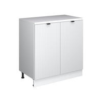 KUHINJSKA OMARA ZA POŠEVNE STREHE R-Line, Belo valovanje, 80 cm brez naklona z 2 vrati - bela, leseni material (80/83.8/46cm) - Vicco