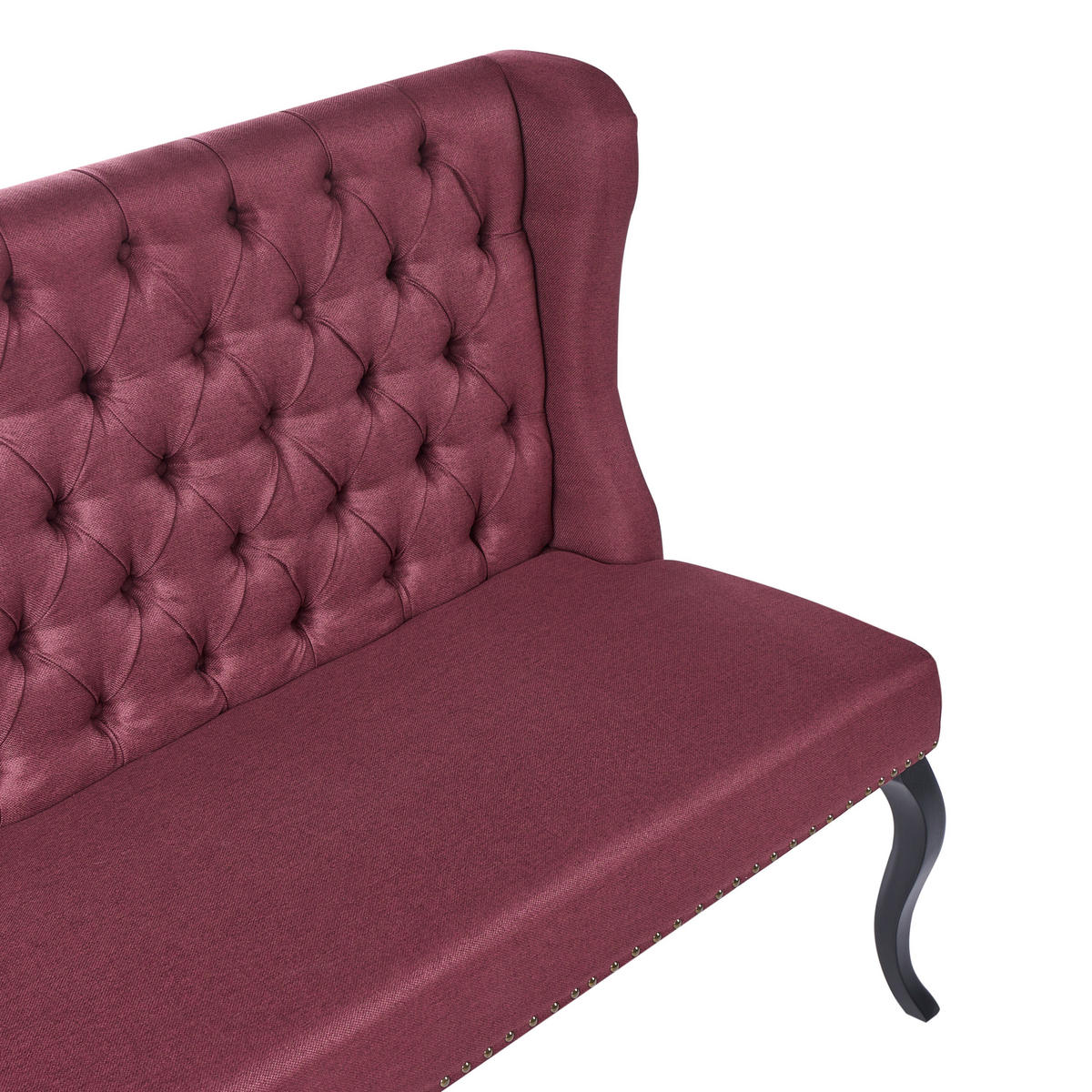ESSZIMMERBANK 2-Sitzer Stoff Dunkelrot Torsby - Dunkelrot, Textil (154/106/63cm) - Beliani