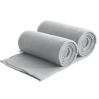 FLEECEDECKE 2er Set eco-line hellgrau 130/160 cm aus 100% recyceltem Material Kettelrand Anti-Pilling - Hellgrau, Textil (130/160cm) - wometo