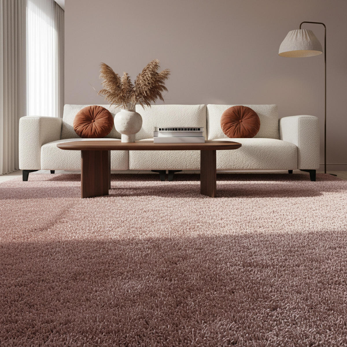 TEPPICH Hochflor Shaggy Uni-Look Polypropylen Wohnzimmer Rosa Rechteckig 160x230 - Rosa, Textil (160/230cm) - KADIMA DESIGN