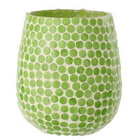 KERZENSTÄNDER MOSAIK Grün - Grün, Glas (11/12cm) - J-Line