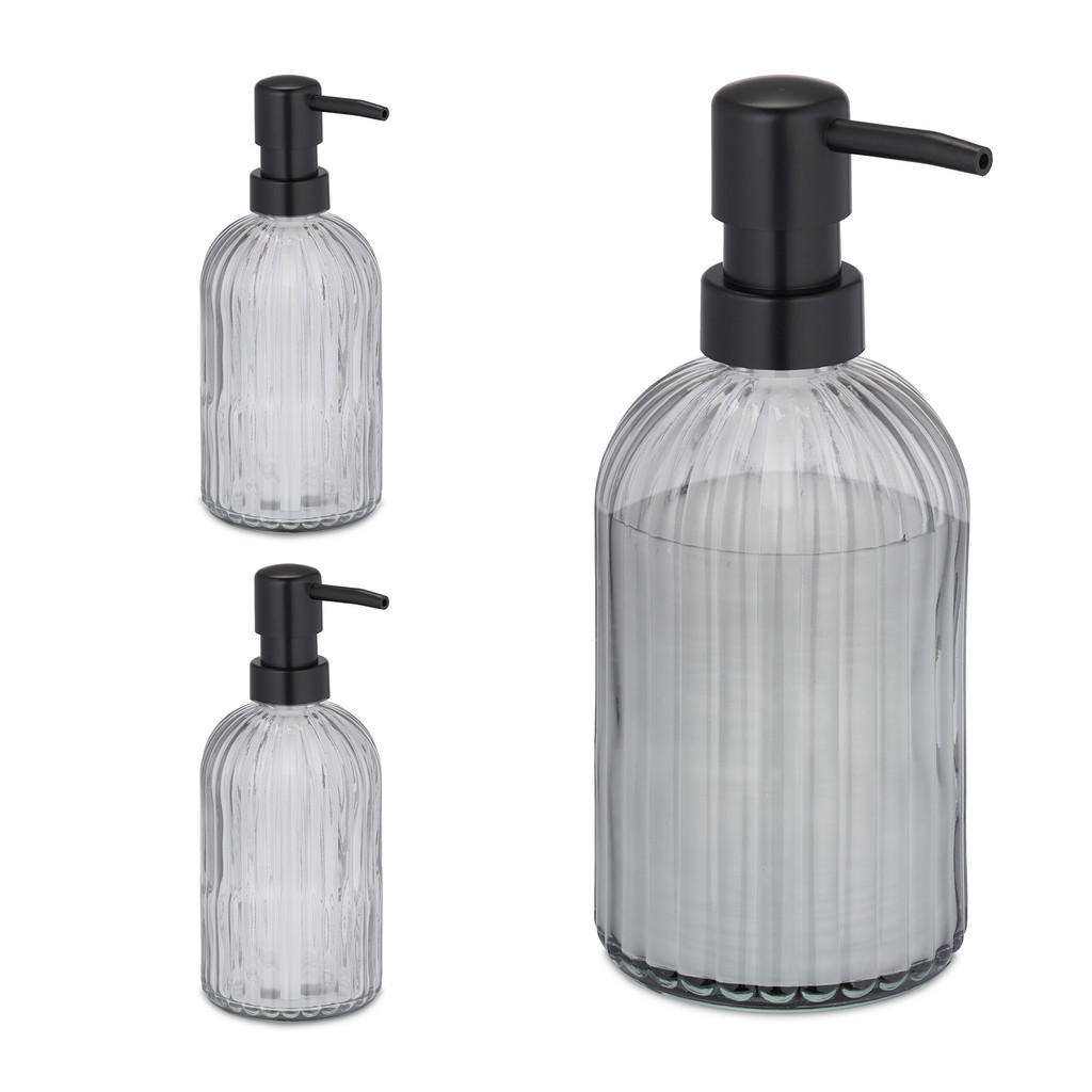 DOZATOR transparent negru set-de-3 sticlă