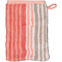 WASCHHANDSCHUH NOBLESSE HARMONY STREIFEN 1085 KORALLE - 27 - Rot, Textil (16/22cm) - Cawoe