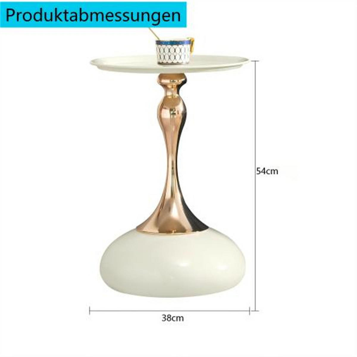 COUCHTISCH rund mit Metallgestell, Weiß, 38 x 38 cm - Weiß, Metall (38/38/54cm) - Blomus