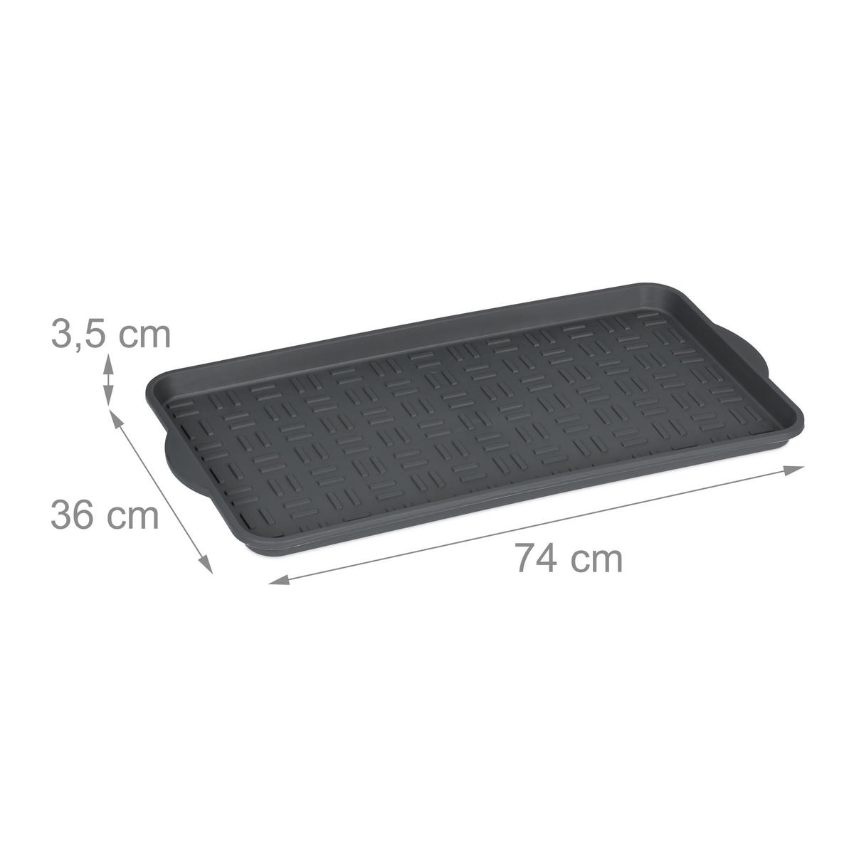 2XSCHUHABTROPFSCHALE - Grau, Kunststoff (74/3.5/36cm) - Relaxdays