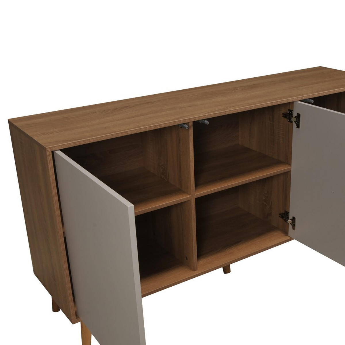 SIDEBOARD NORWAY / Weiß und Eiche Farbe - Multicolor, Holzwerkstoff (41/81/154cm) - Weber Industries