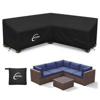 ABDECKUNG Loungemöbel L-Form Wasserdicht 204 x 204 x 85 cm - Schwarz, Kunststoff (204/78/204cm)