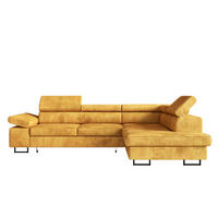 ECKSOFA Senfgelb ALEX Mit Verstellbaren Kopfstützen Rechtsseitig Terra Stoff - Gelb/Goldfarben, Textil (203/274cm) - Sepro Meble