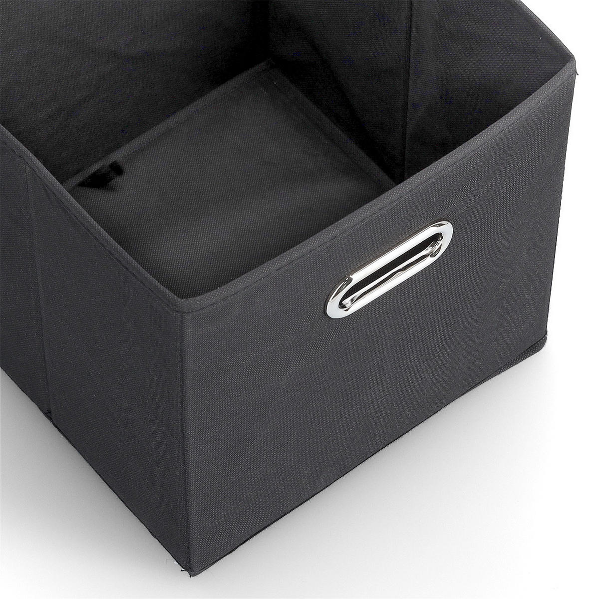 AUFBEWAHRUNGSBOX mit Griff, Vlies - Schwarz - Schwarz, Textil (28/28/28cm) - Zeller Present