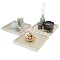 DEKOSCHALE Maya Sandgrau Hochglanz 3er Set - Sandfarben, Holzwerkstoff (1.8cm) - Vladon