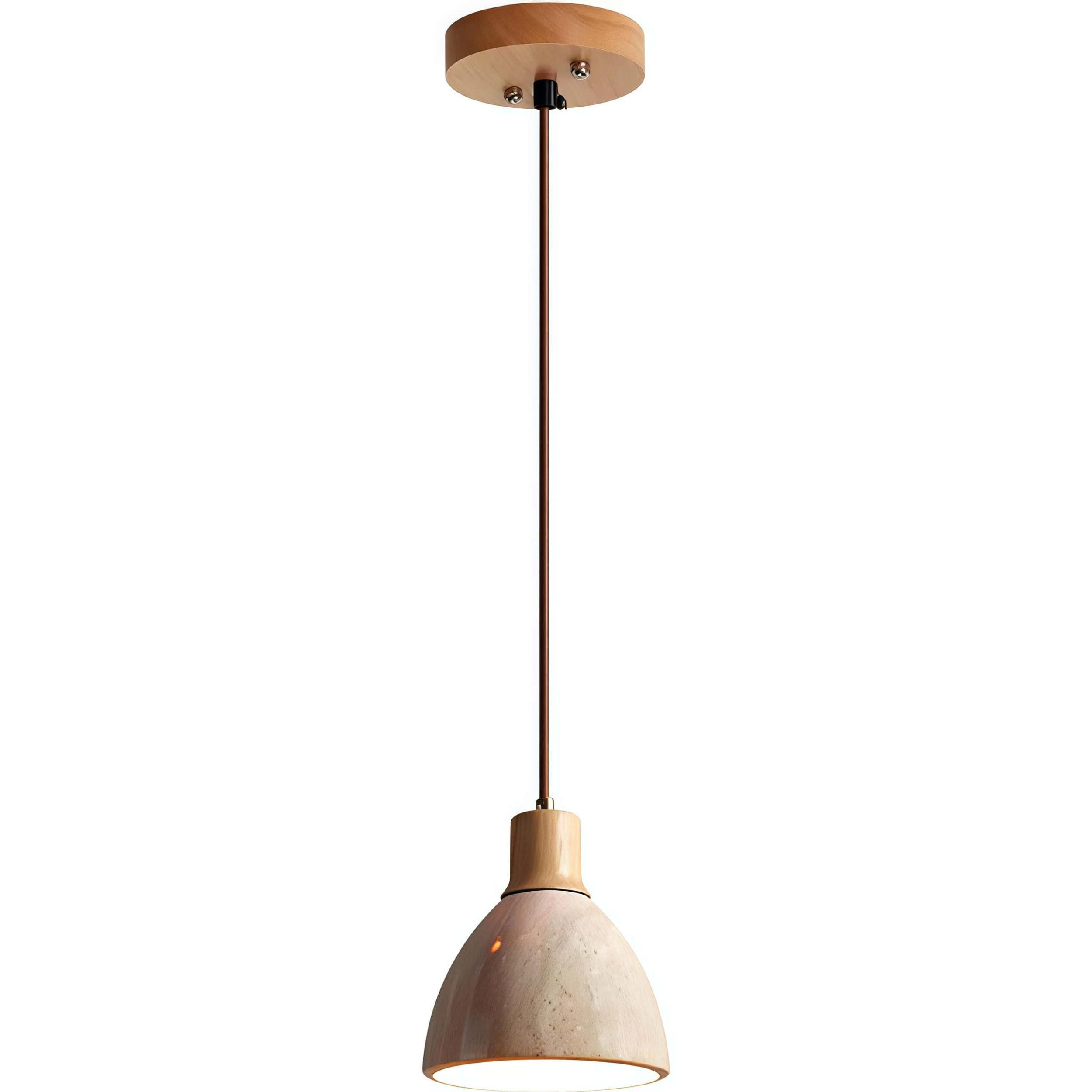 PENDELLEUCHTE Stein & Holz Nordic, Natur - Gelb, Stein (15/15/15cm) - Authentics