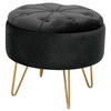 POUF Schwarz 38x38x33 cm - Goldfarben/Schwarz, Textil/Metall (38/33/38cm) - Akord