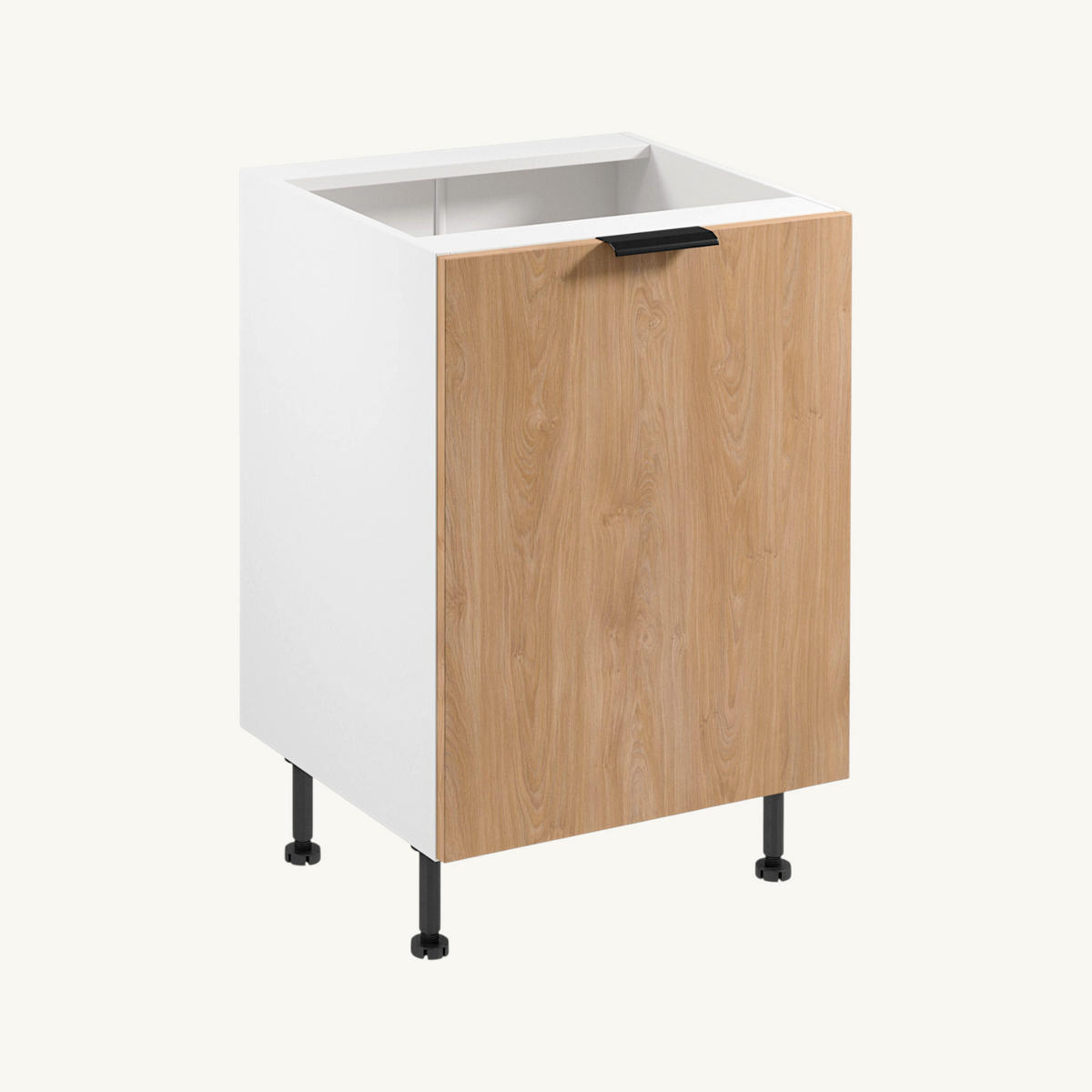KÜCHENZEILE 240 cm Livaro – KU-S28 – Sonoma Eiche / Weiß - Schwarz/Sonoma Eiche, Holzwerkstoff/Metall (240/247/60cm) - hi-markt
