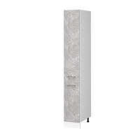 HOCHSCHRANK R-Line Beton 30 cm mit Türen - Schieferfarben/Weiß, Holzwerkstoff (30/207/57.2cm) - Vicco