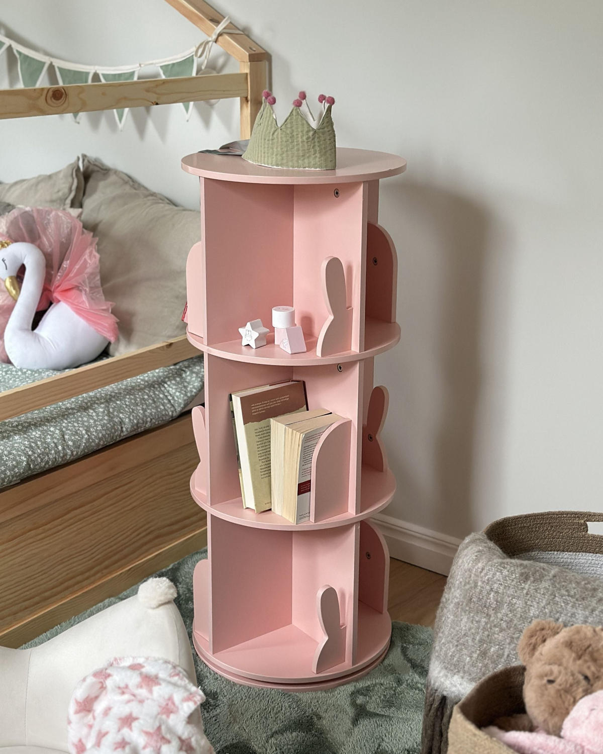 BIBLIOTECĂ 94 cm roz pastel Caney - roz aprins, compozit lemnos (40/94/40cm) - Beliani