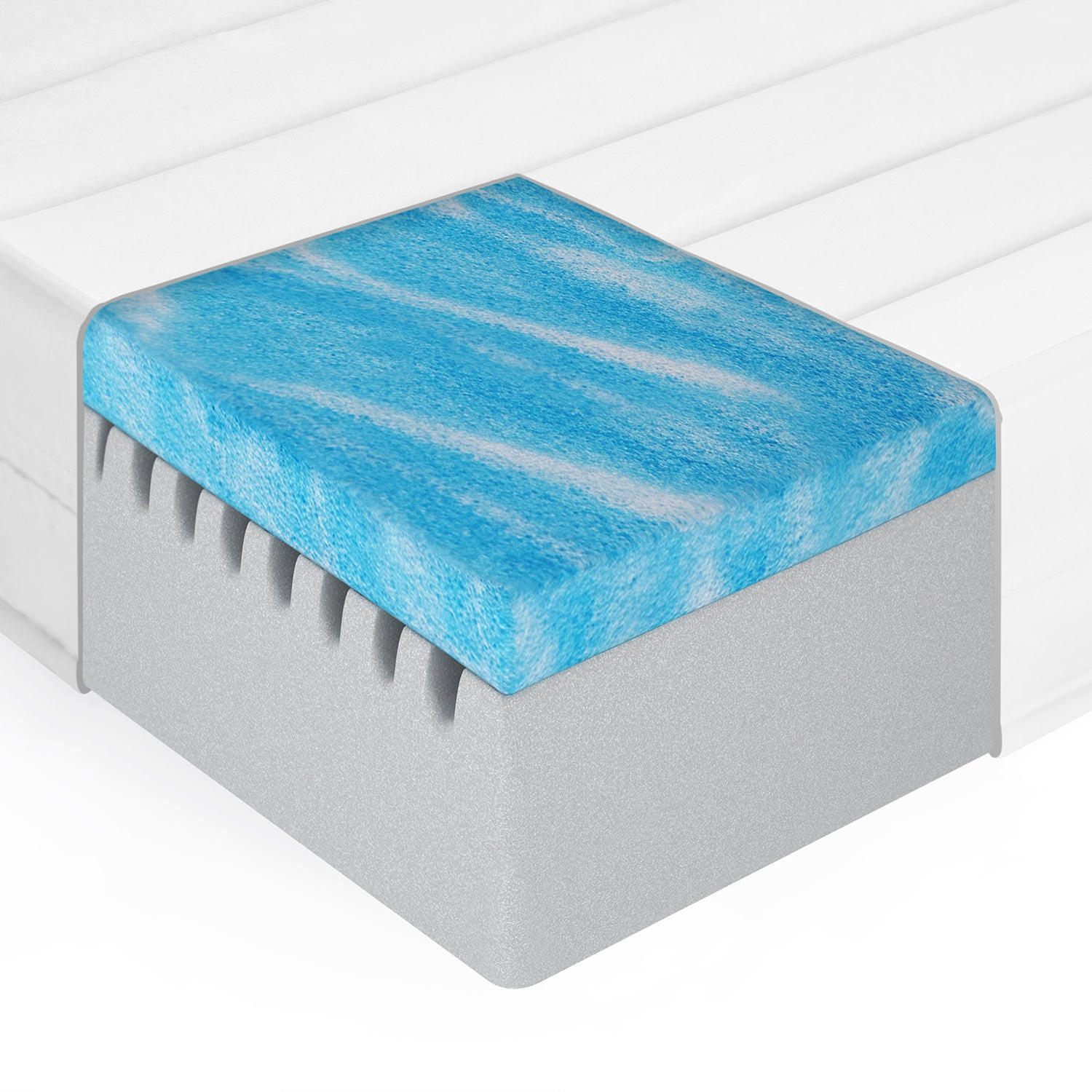 GELMATRATZE 160x200 H2 H3 - angenehme Memory-Foam Auflage - waschbarer Bezug - Weiß, Textil (160/200cm) - Mister Sandman