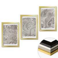 WANDBILDER 3er Set - 20x30 cm Goldrahmen - Moderne Formen Malerei - Goldfarben, Kunststoff (20/30cm) - ArtPrintCave