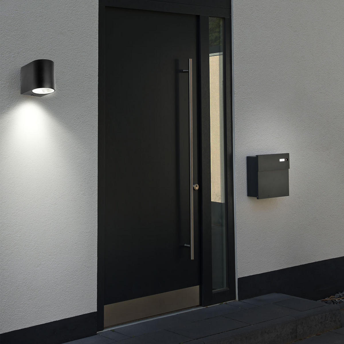 LED AUSSEN-WANDLEUCHTE Schwarz - Schwarz, Metall (6.8/8/9.2cm)